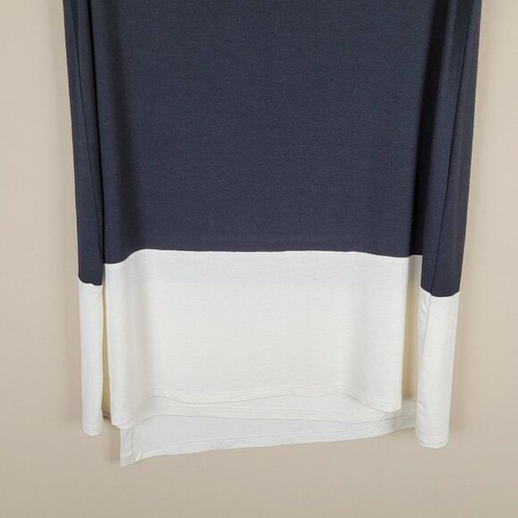 J. Jill Wearever Asymmetric Colorblock Tunic Sleeveless Black White Size SP - Picture 7 of 12